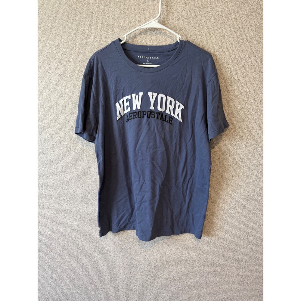 Aeropostale Mens New York Graphic Tee Blue Short Sleeve T-Shirt Large 8943-013
